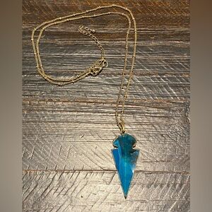 Blue Arrowhead Necklace